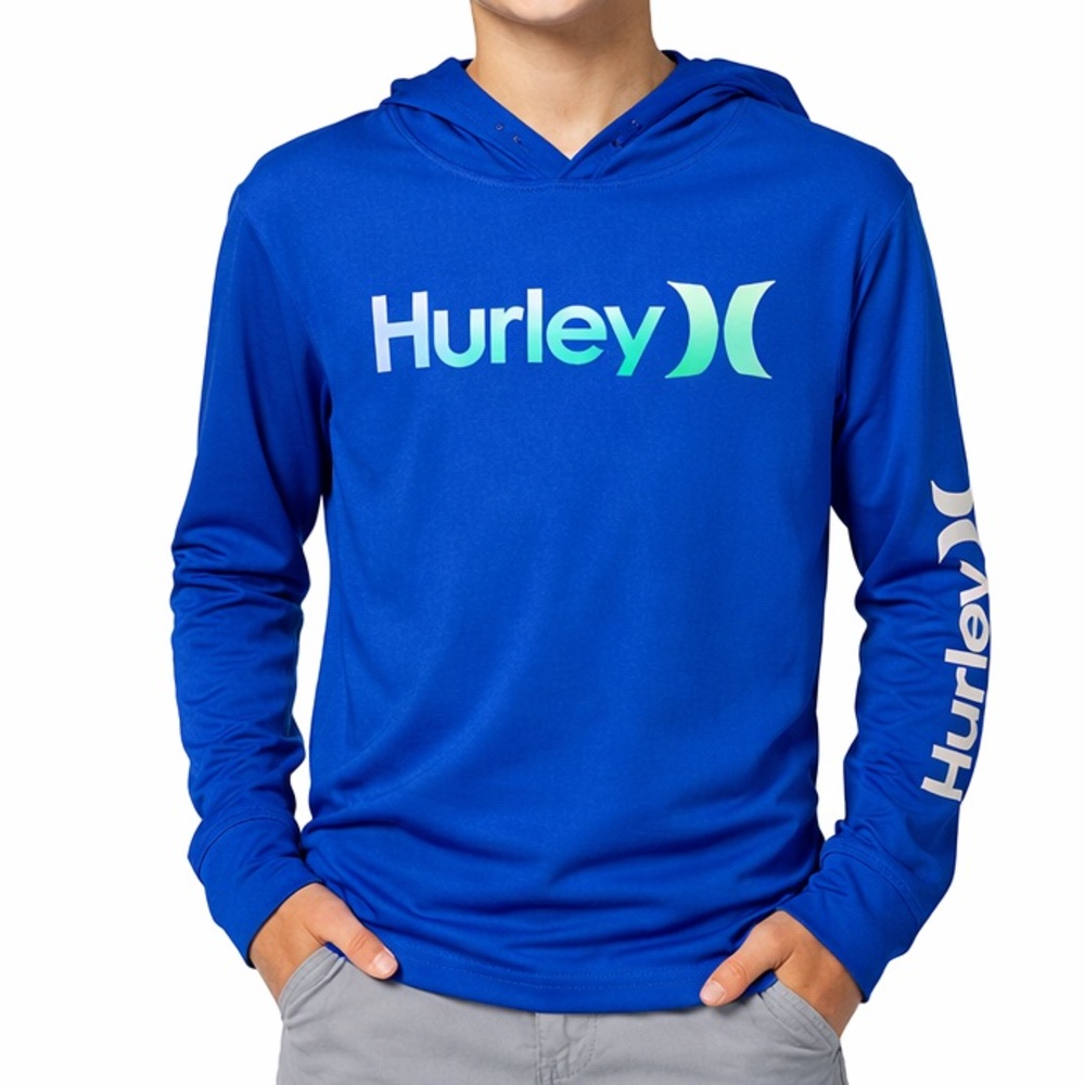 Hurley Kids' Blue Logo Pullover Hoodie - Size L (12-13 Yrs)‎